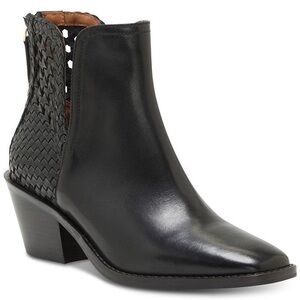 LUCKY BRAND Kaedynce Leather Booties, Black (Size 8 1/2 M)